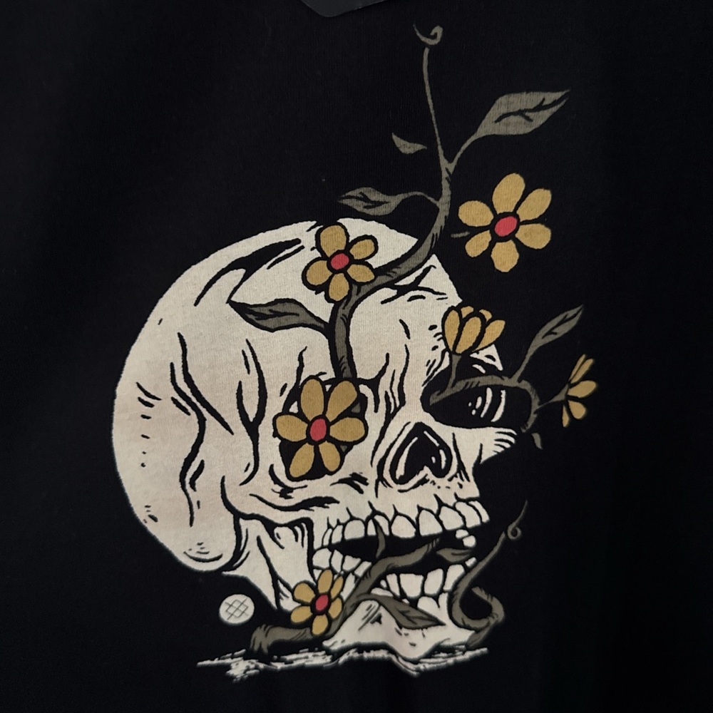 Stance Black and White Short Sleeve Tee with Skull Design